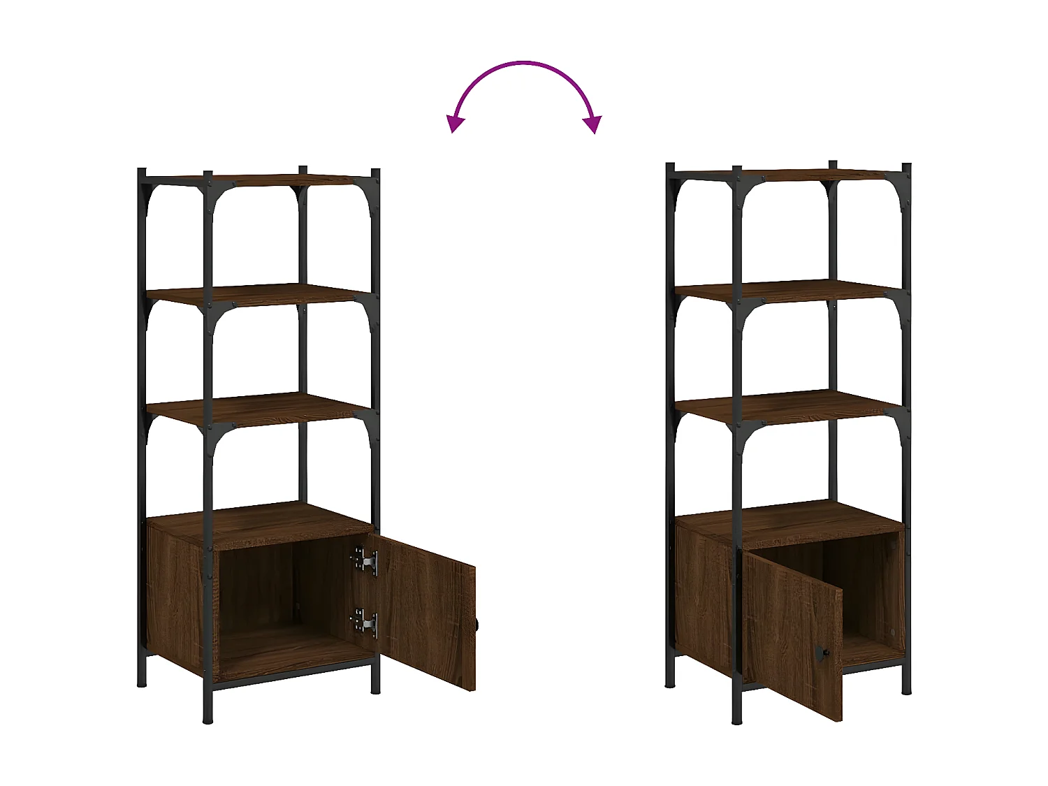Estante c/ 3 prateleiras derivados de madeira carvalho castanho