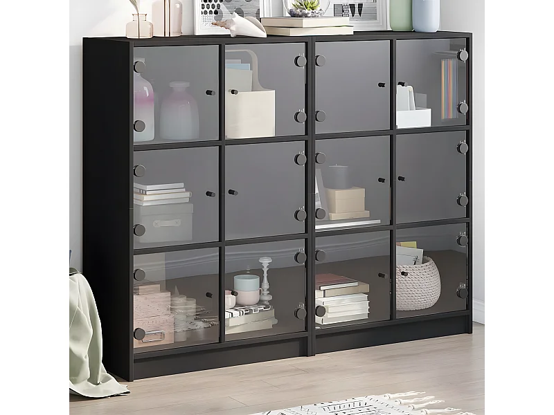 Estante c/ portas 136x37x109 cm derivados de madeira preto