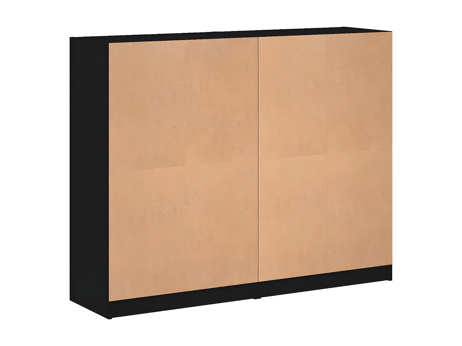 Boekenkastukkenmet deuren 136x37x109 cm bewerkt hout zwart