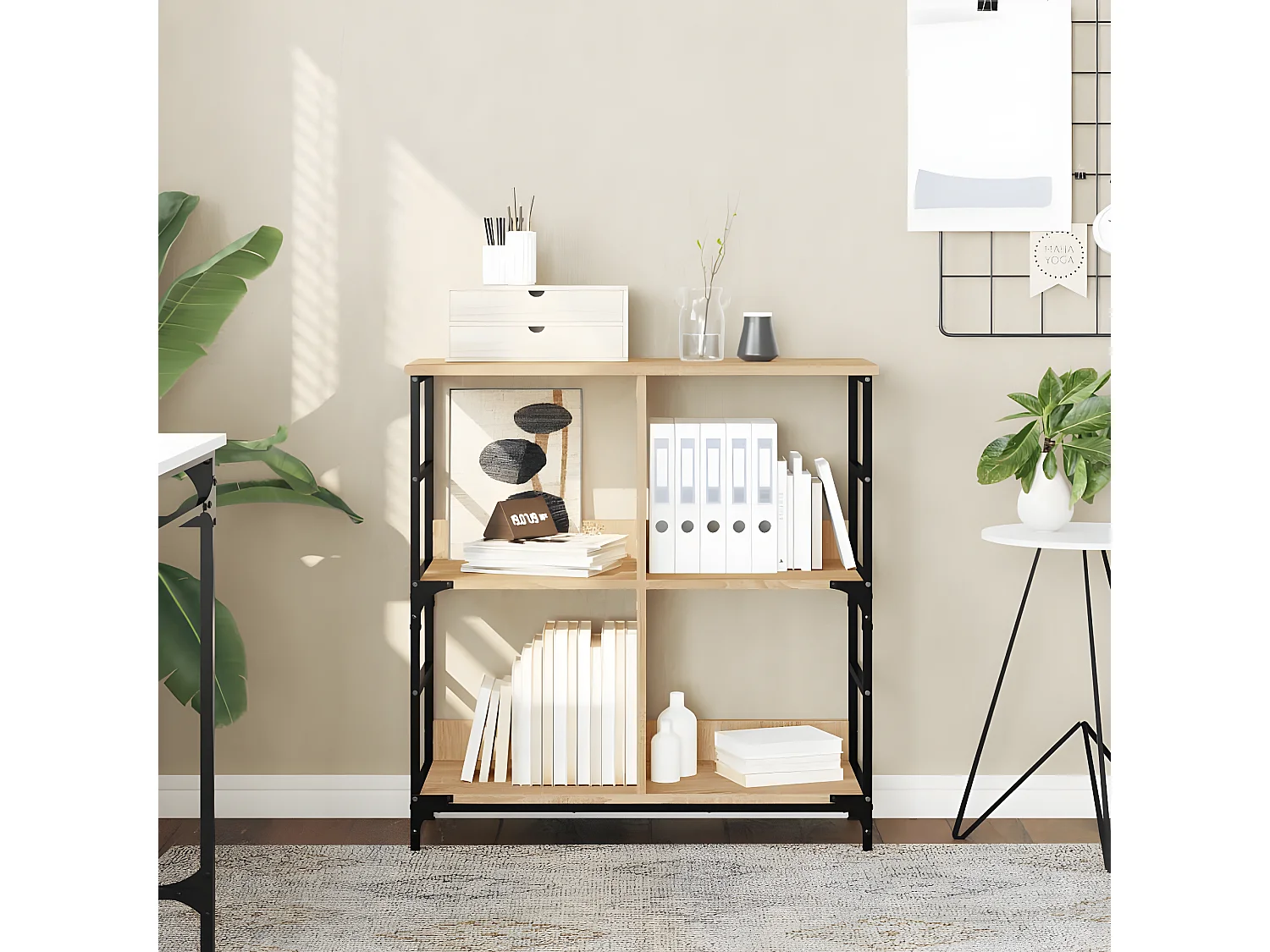 Bibliothèque chêne sonoma 78,5x33x82 cm bois d'ingénierie