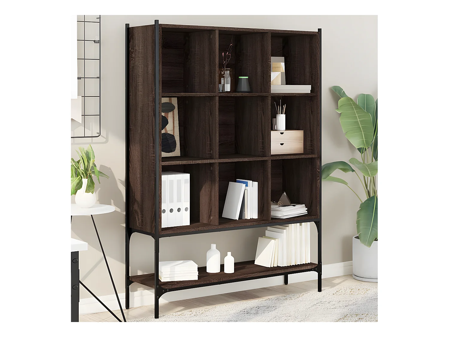Bibliothèque chêne marron 102x30x141,5 cm bois d'ingénierie