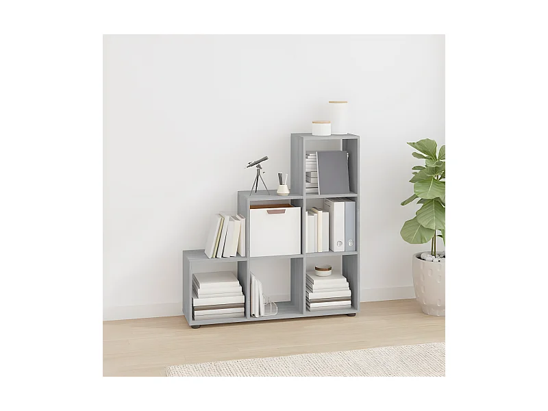 Bibliothèque escalier Sonoma gris 107 cm Bois d'ingénierie