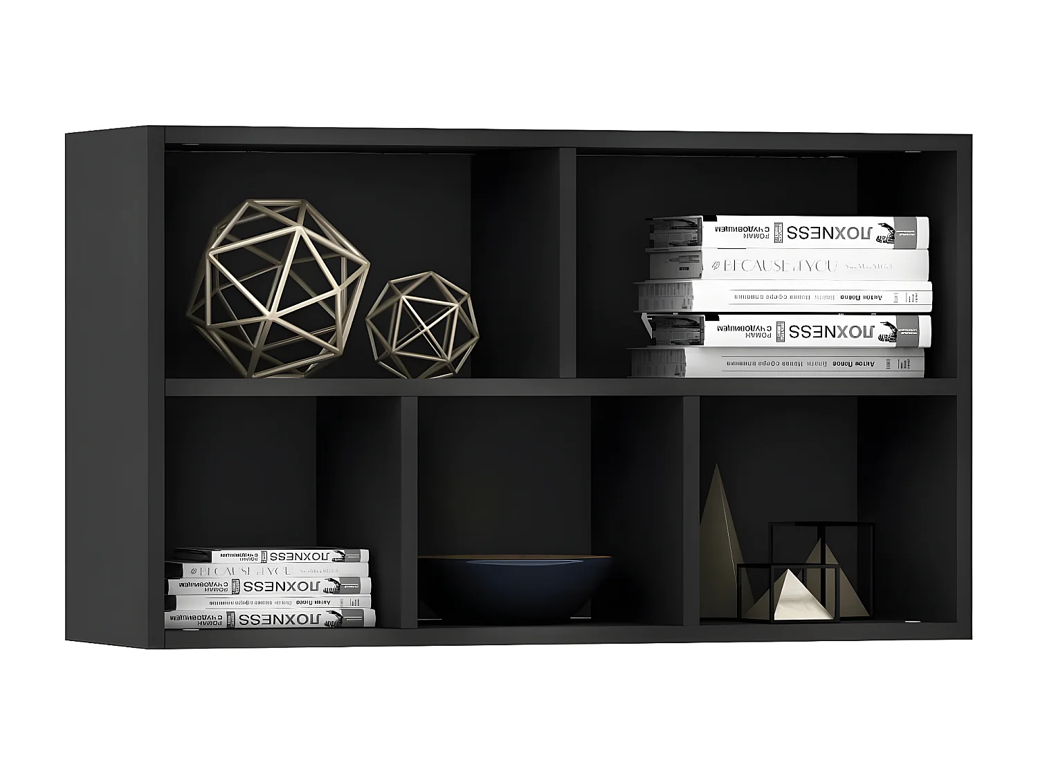 Bibliothèque/Buffet Noir 50x25x80 cm Aggloméré