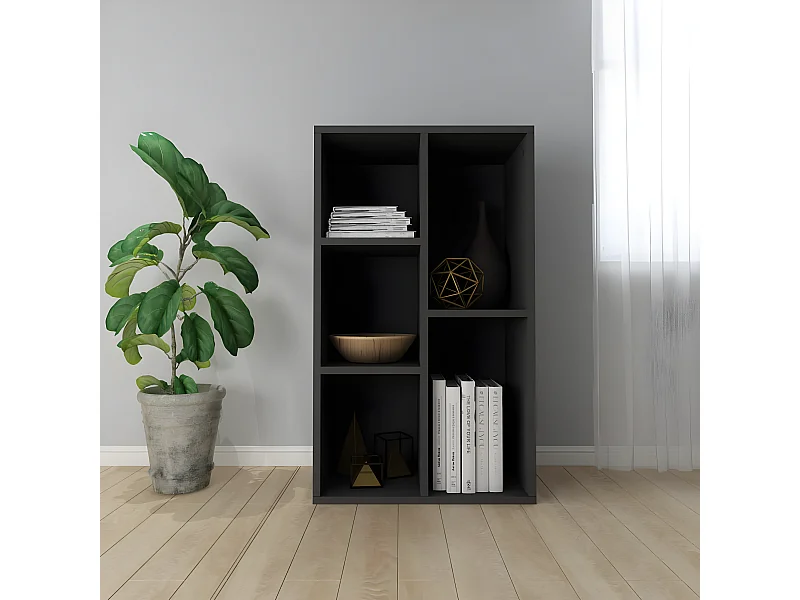 Boekenkast/dressoir 50x25x80 cm bewerkt hout zwart