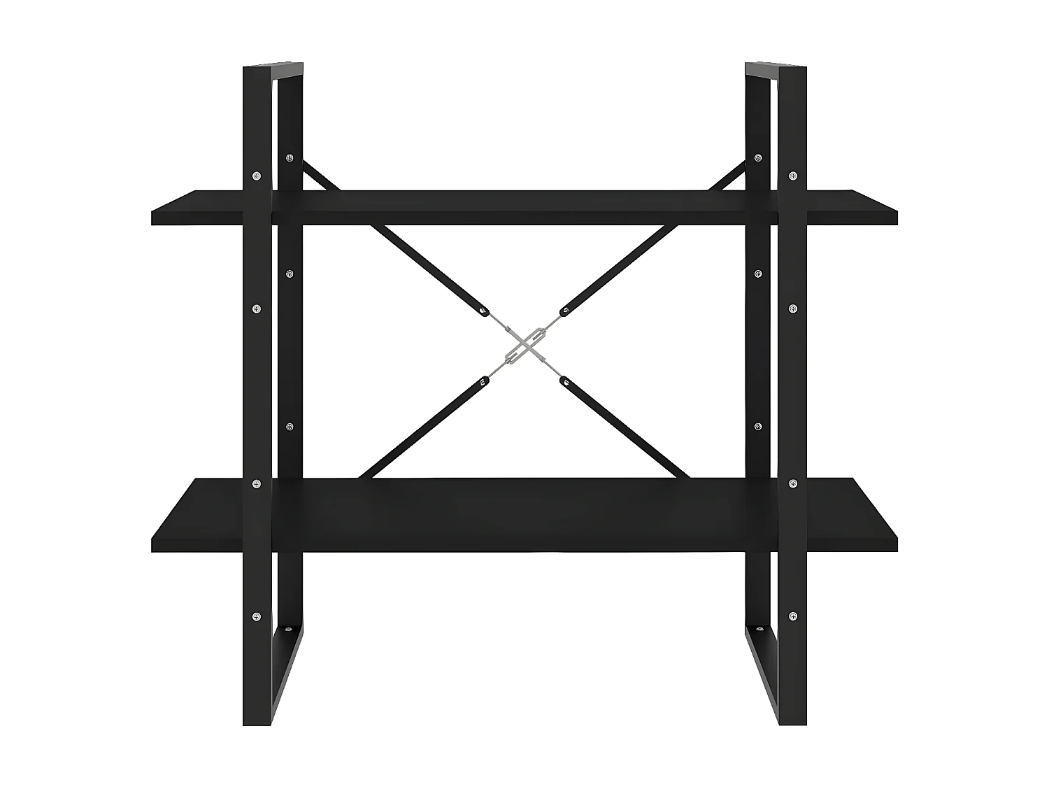 Bibliothèque à 2 niveaux Noir 80x30x70 cm Aggloméré