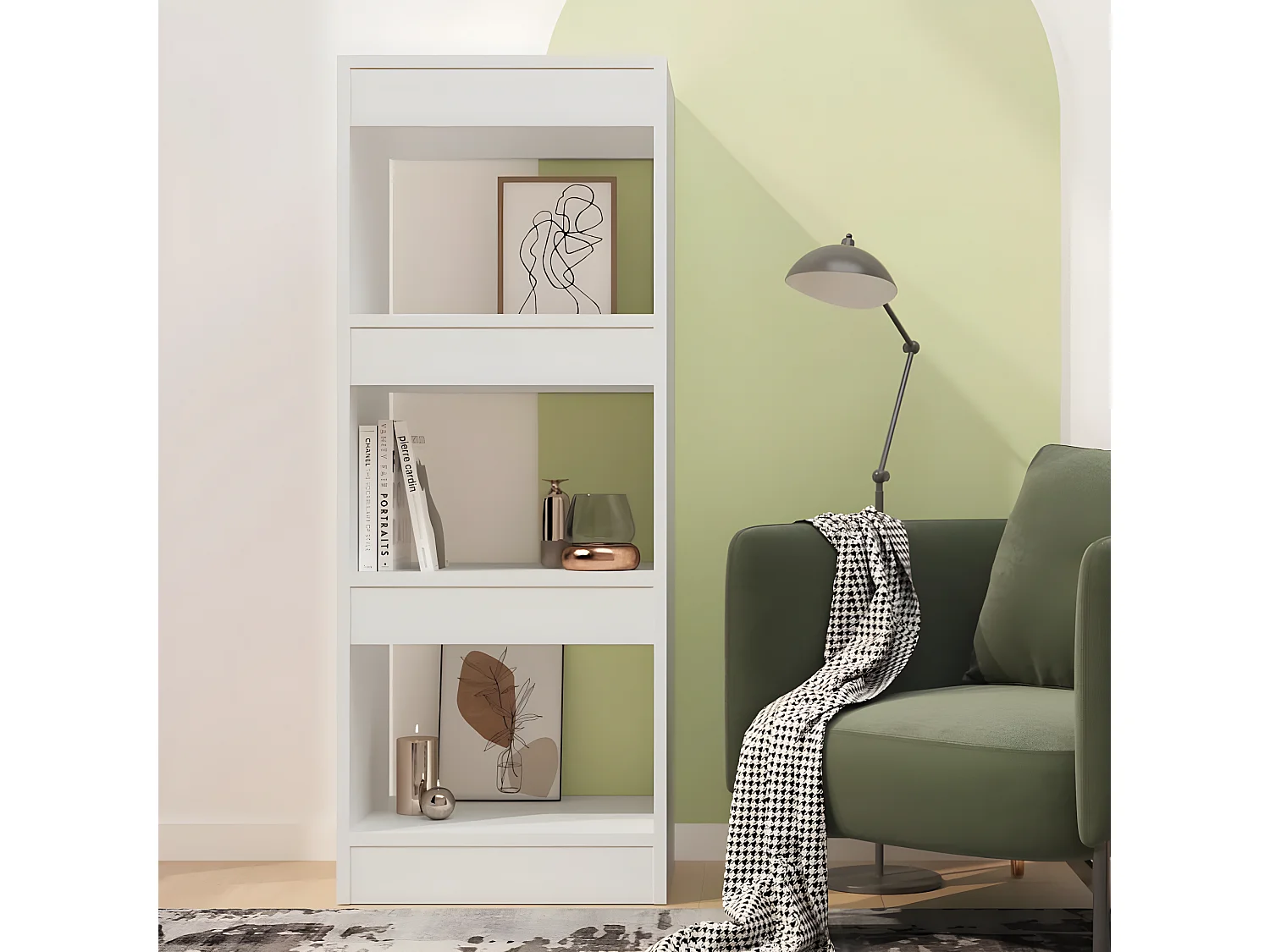 Bibliothèque/Séparateur de pièce Blanc 40x30x103 cm Aggloméré