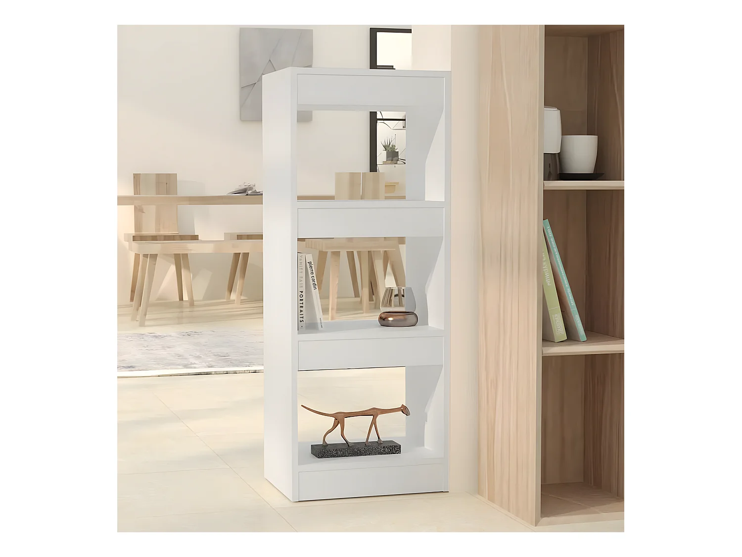 Bibliothèque/Séparateur de pièce Blanc 40x30x103 cm Aggloméré