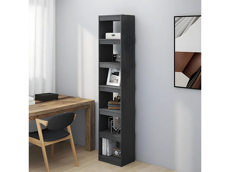 Estante/divisória 40x30x199 cm madeira de pinho maciça cinzento