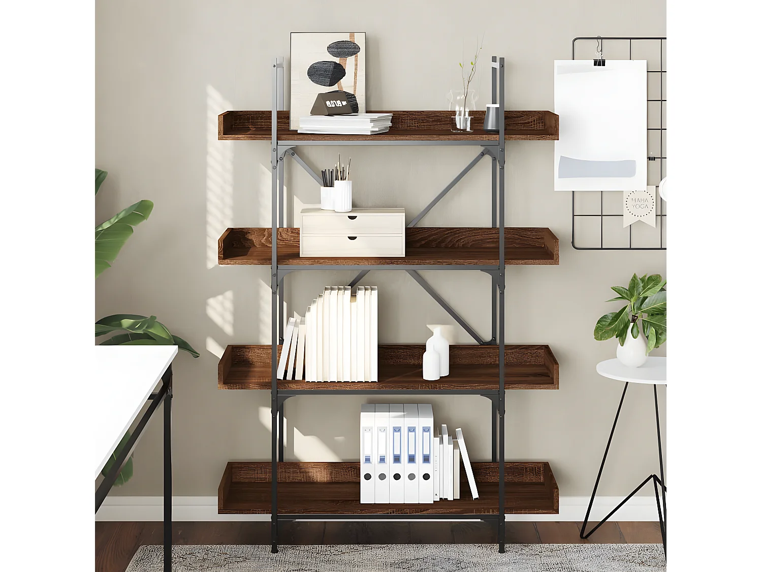 Librería de 4 estantes madera ingeniería marrón 100x33x145,5 cm