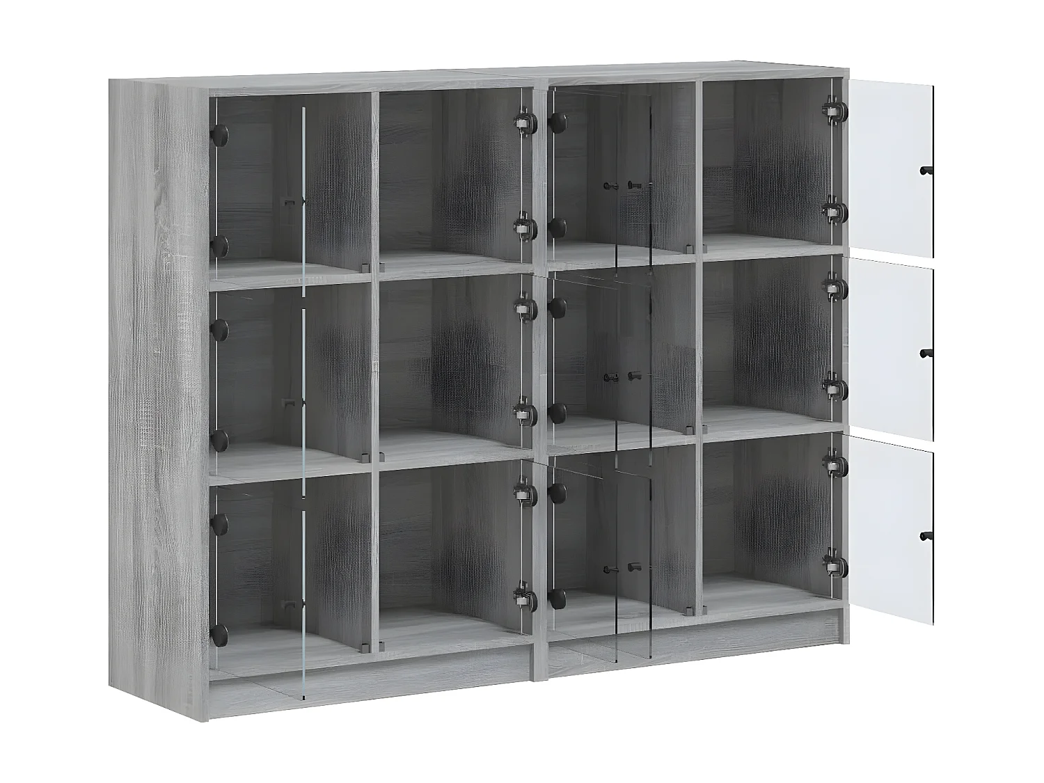 Estantería con puertas madera gris Sonoma 136x37x109 cm