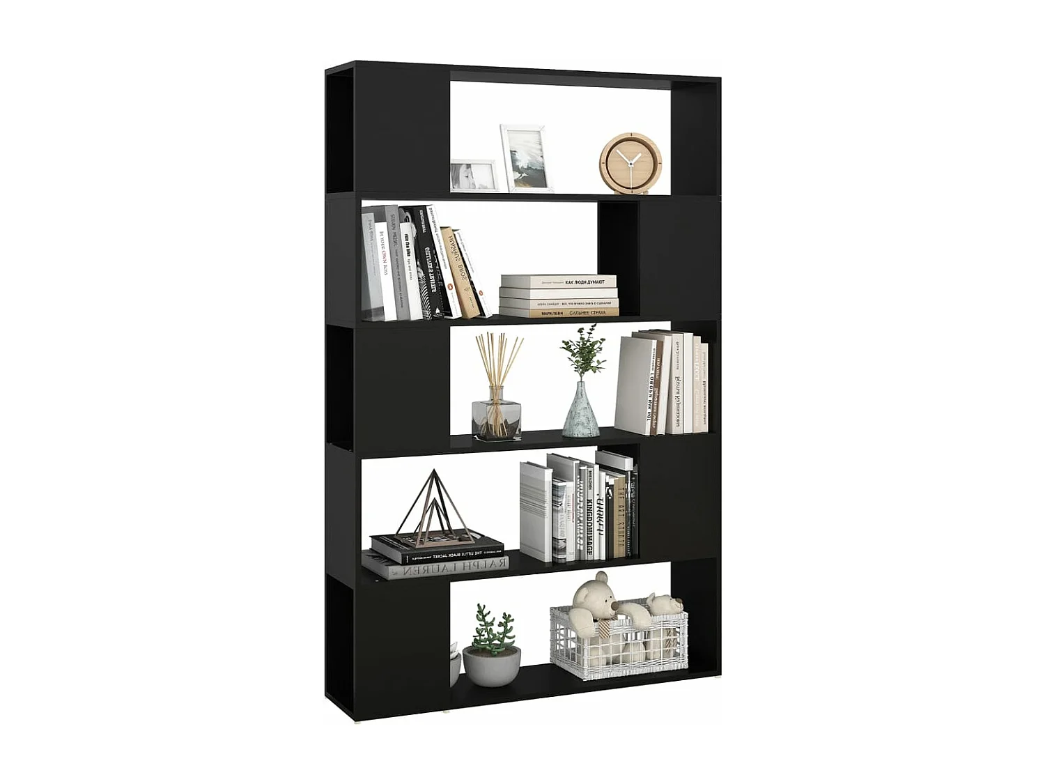 Bibliothèque Séparateur de pièce Noir 100x24x155 cm Aggloméré