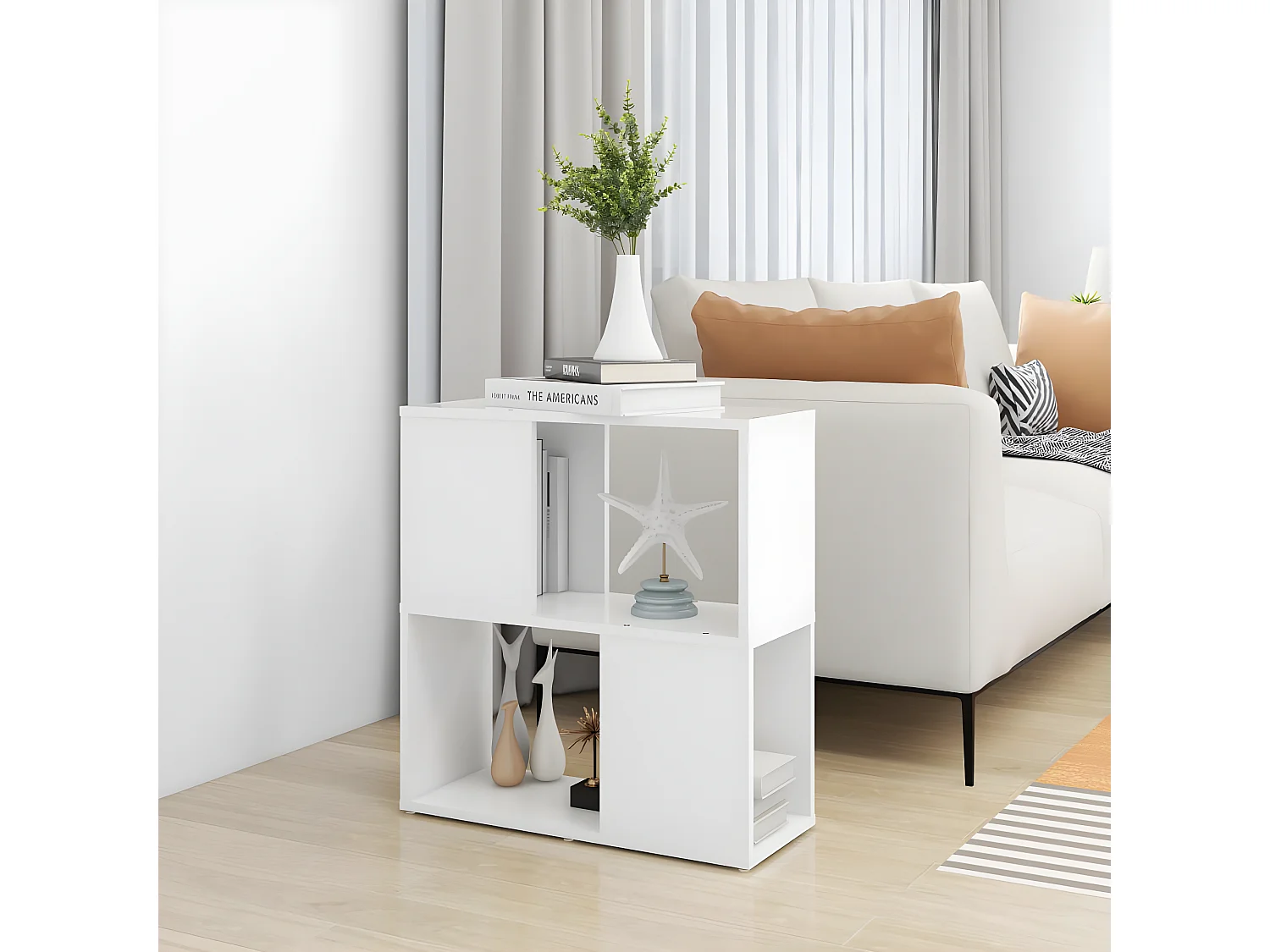 Estantería librería madera contrachapada blanco 60x24x63 cm