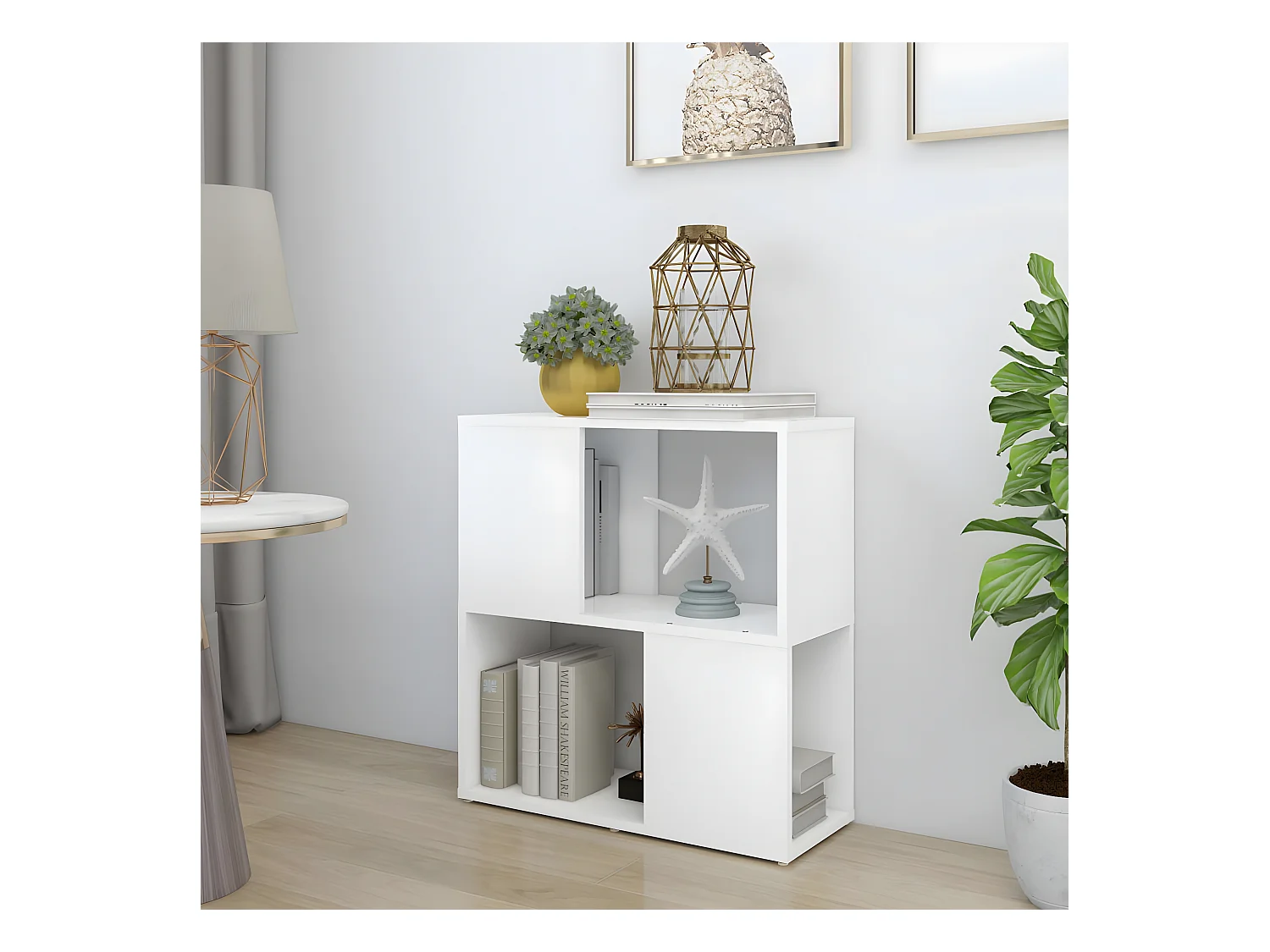 Bibliothèque Blanc 60x24x63 cm Aggloméré