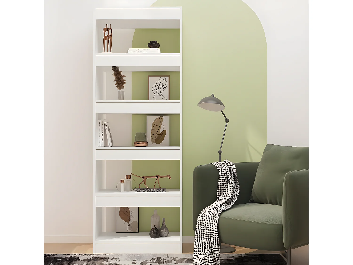 Bibliothèque/Séparateur de pièce Blanc 60x30x166 cm Aggloméré