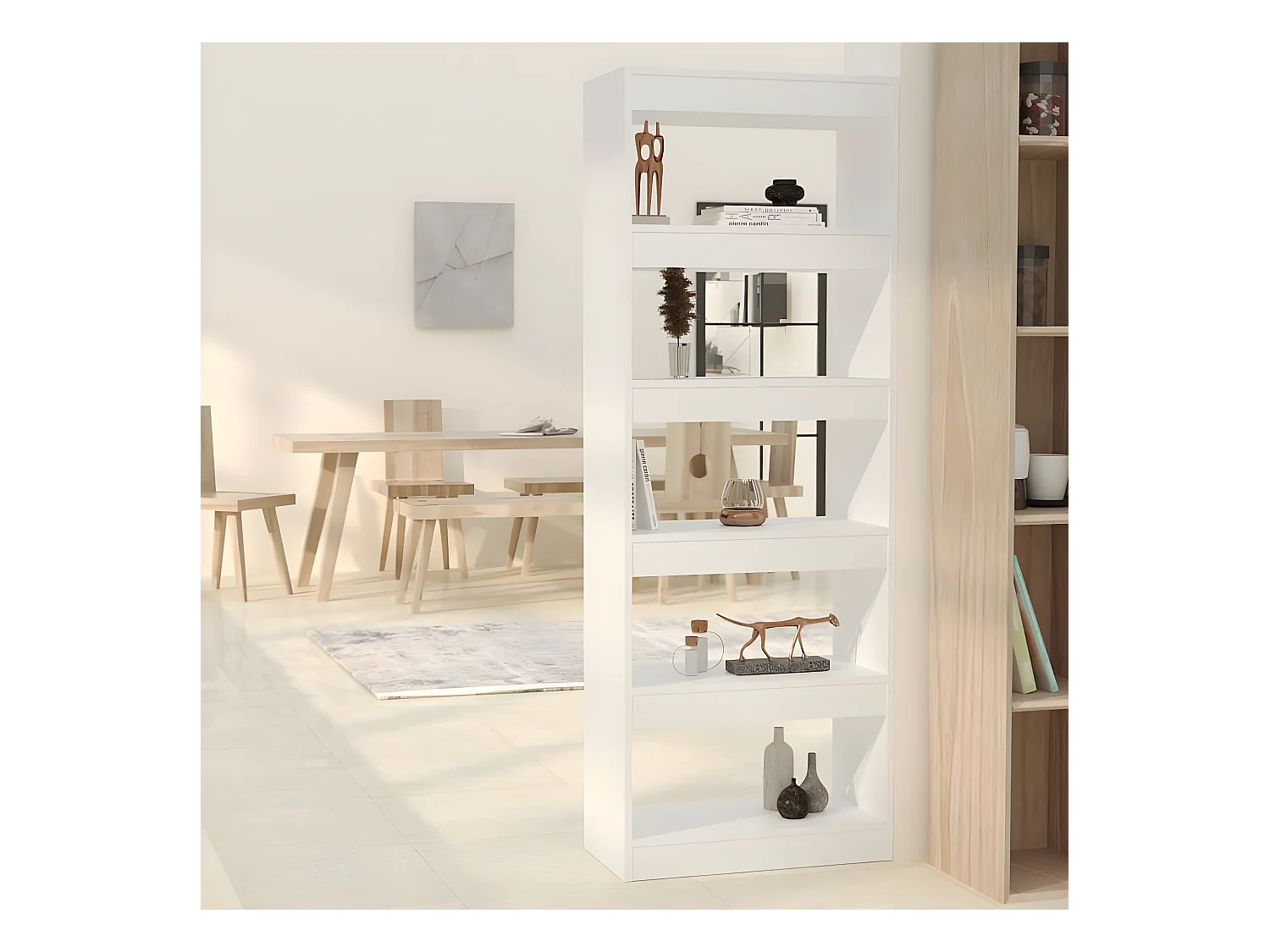 Bibliothèque/Séparateur de pièce Blanc 60x30x166 cm Aggloméré