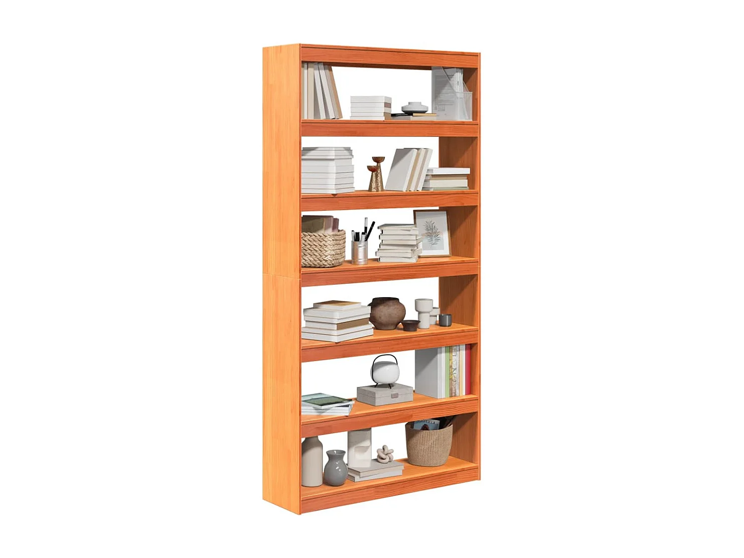 Estantería/divisor espacios madera maciza pino 100x30x199,5 cm