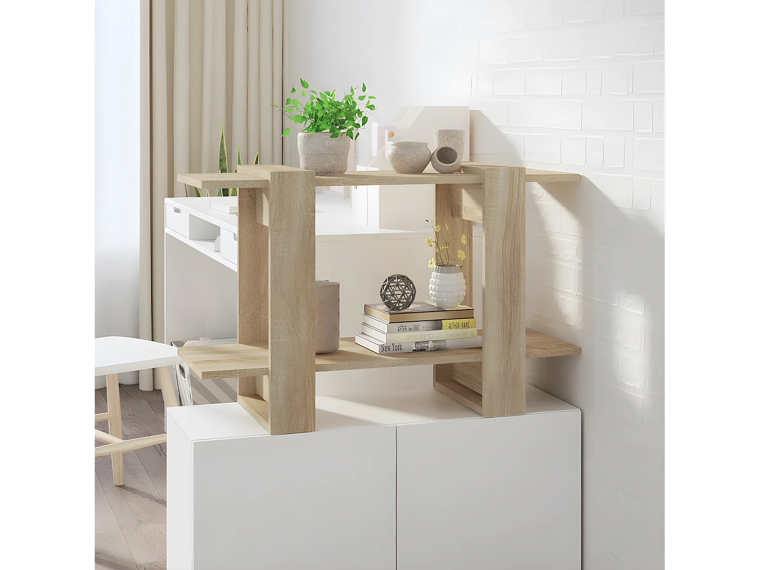 Bibliothèque/Séparateur de pièce Chêne sonoma 80x30x51 cm