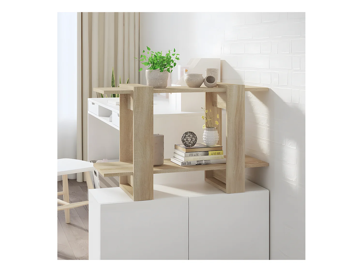 Bibliothèque/Séparateur de pièce Chêne sonoma 80x30x51 cm