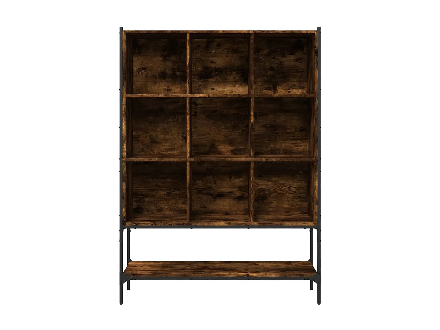 Bibliothèque chêne fumé 102x30x141,5 cm bois d'ingénierie