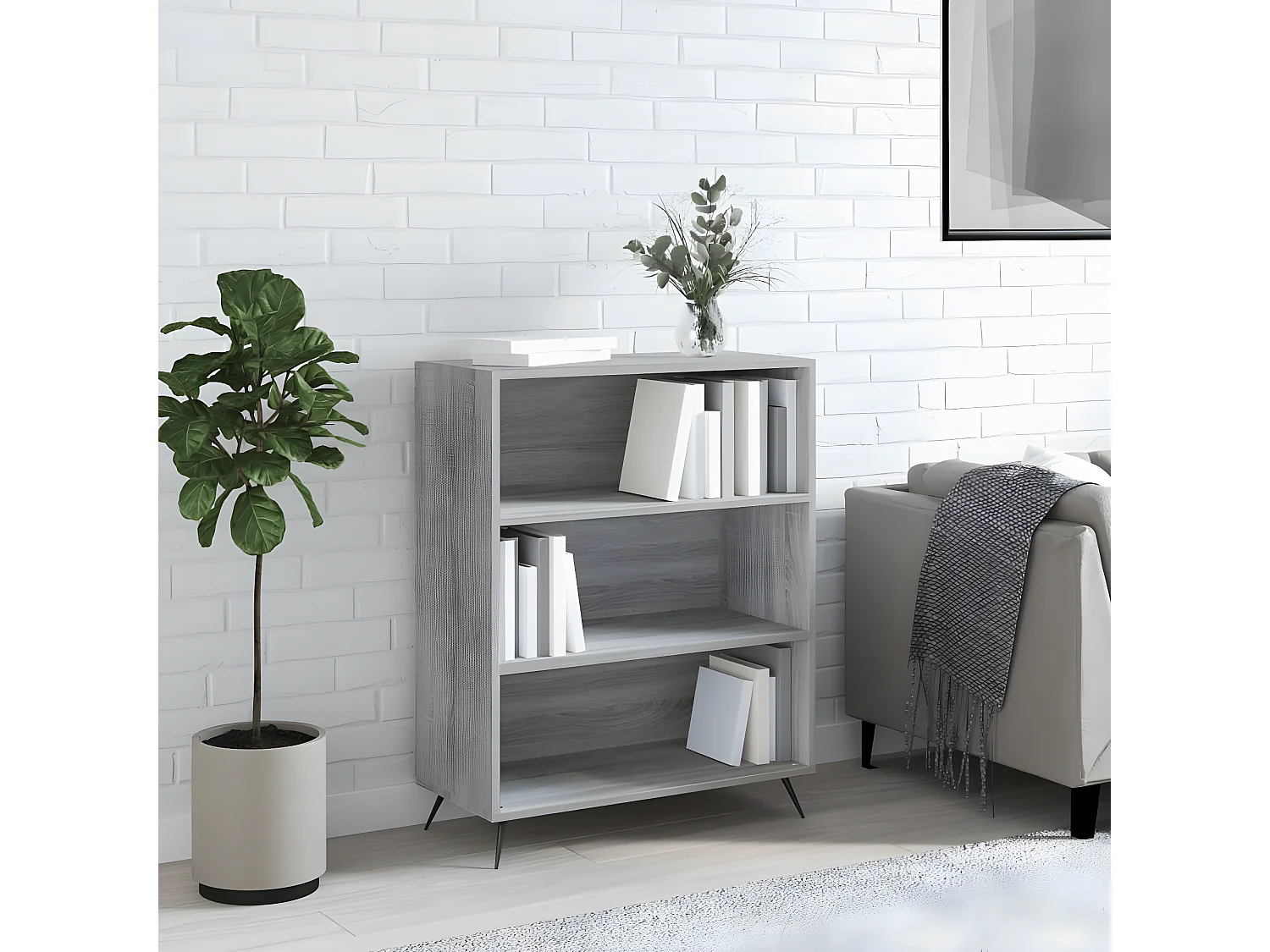 Estante 69,5x32,5x90 cm derivados de madeira cinzento sonoma