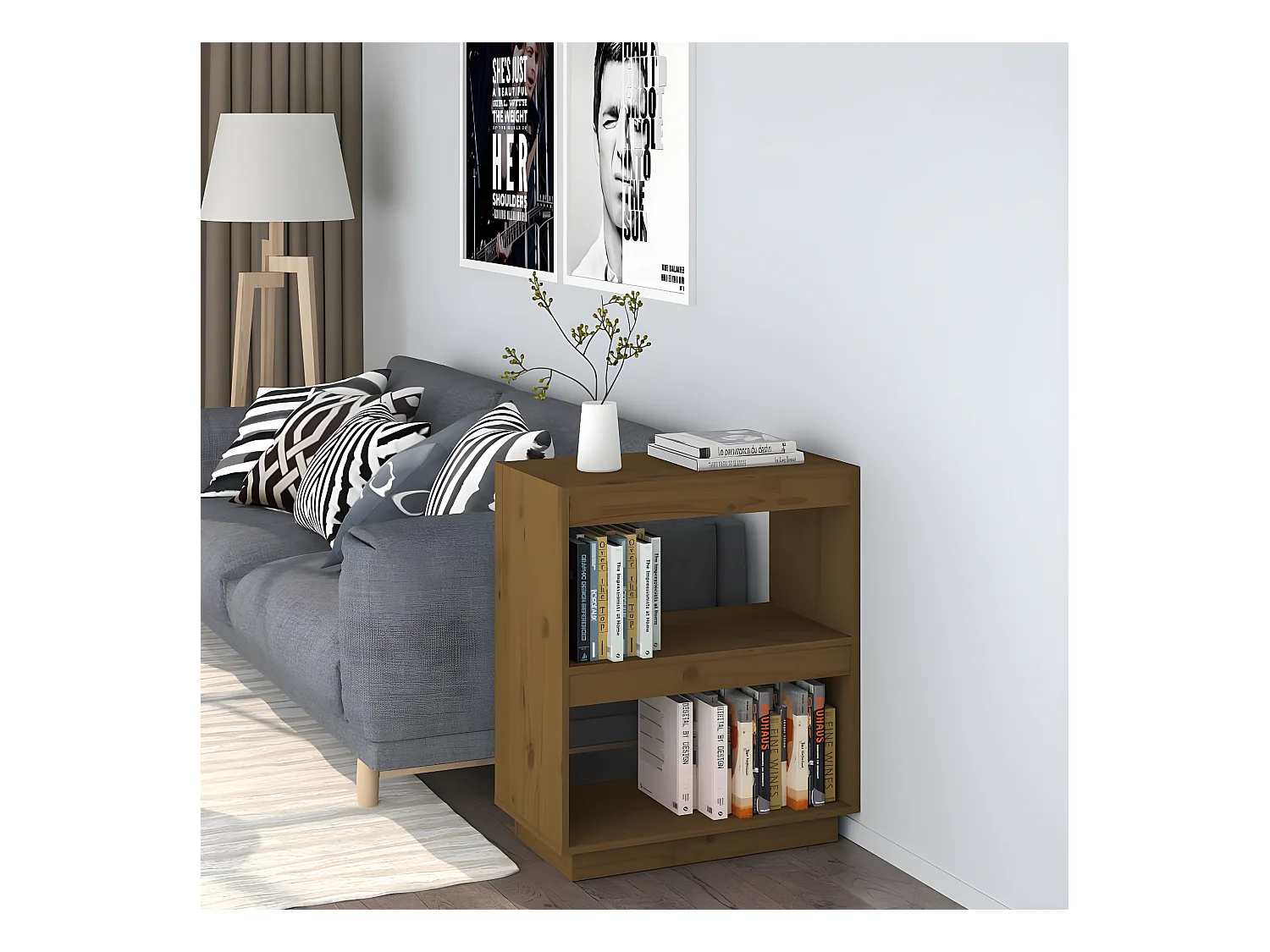 Bibliothèque Marron miel 60x35x71 cm Bois de pin massif