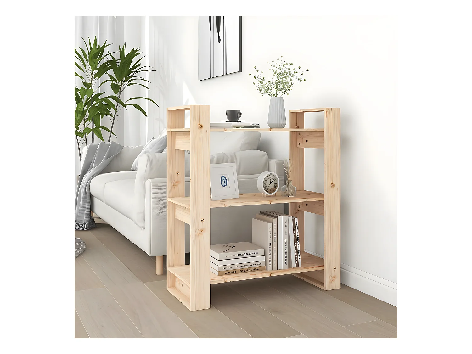 Bibliothèque/Séparateur de pièce 80x35x91 cm Pin massif