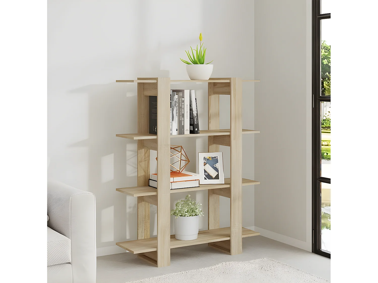 Bibliothèque/Séparateur de pièce Chêne Sonoma 100x30x123,5 cm