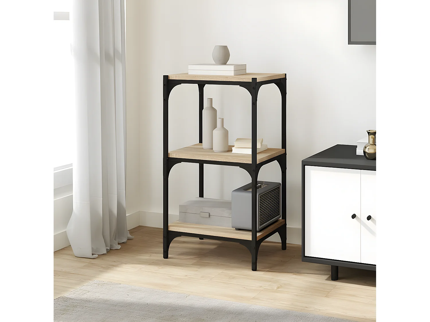 Bibliothèque Chêne Sonoma 40x33x70,5 cm Bois d'ingénierie acier