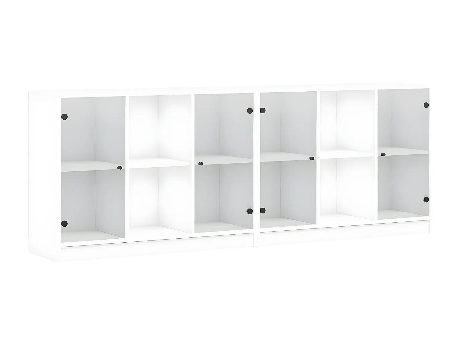 Bibliothèque avec portes blanc 204x37x75 cm bois d'ingénierie