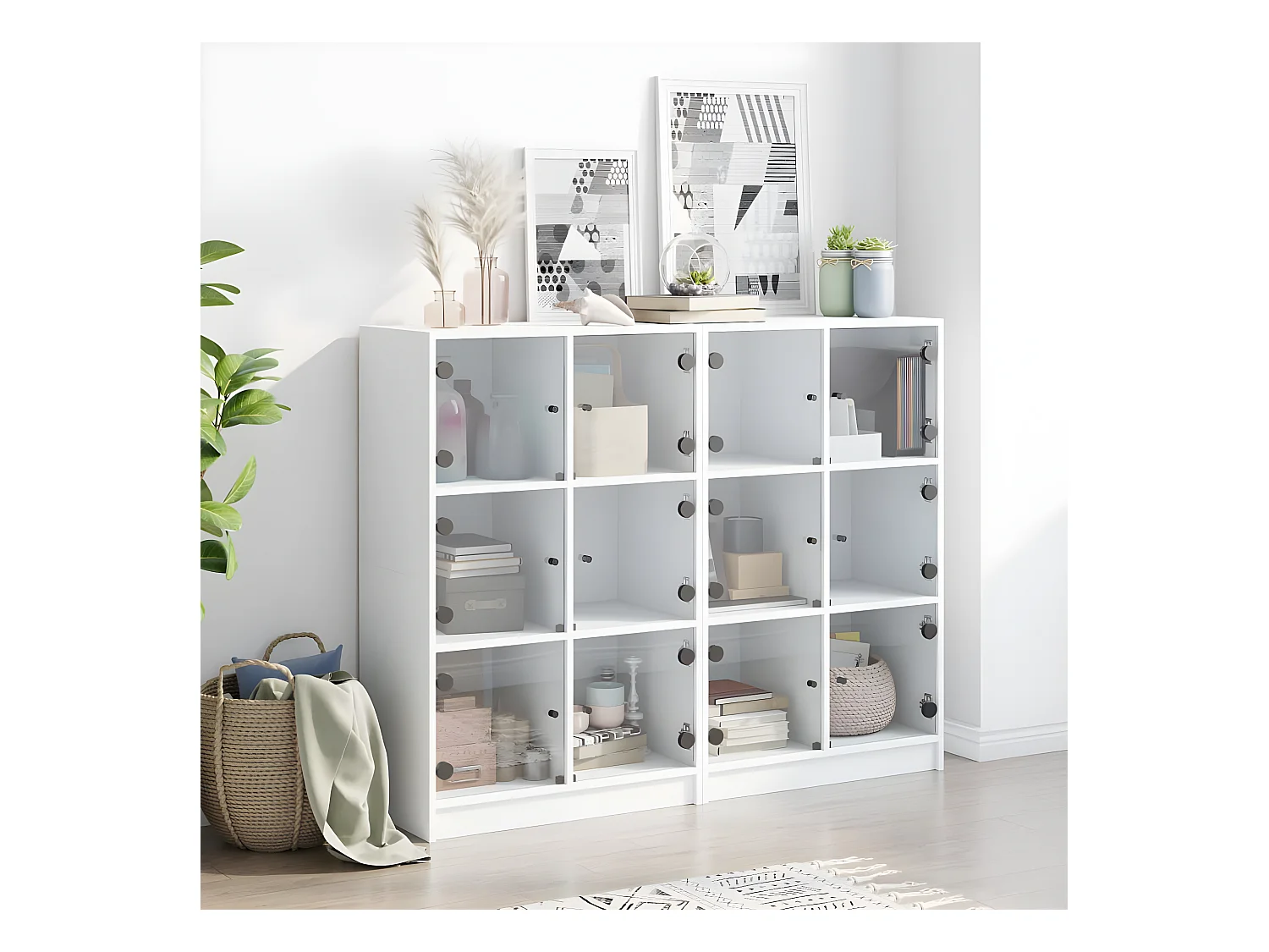 Estante c/ portas 136x37x109 cm derivados madeira branco