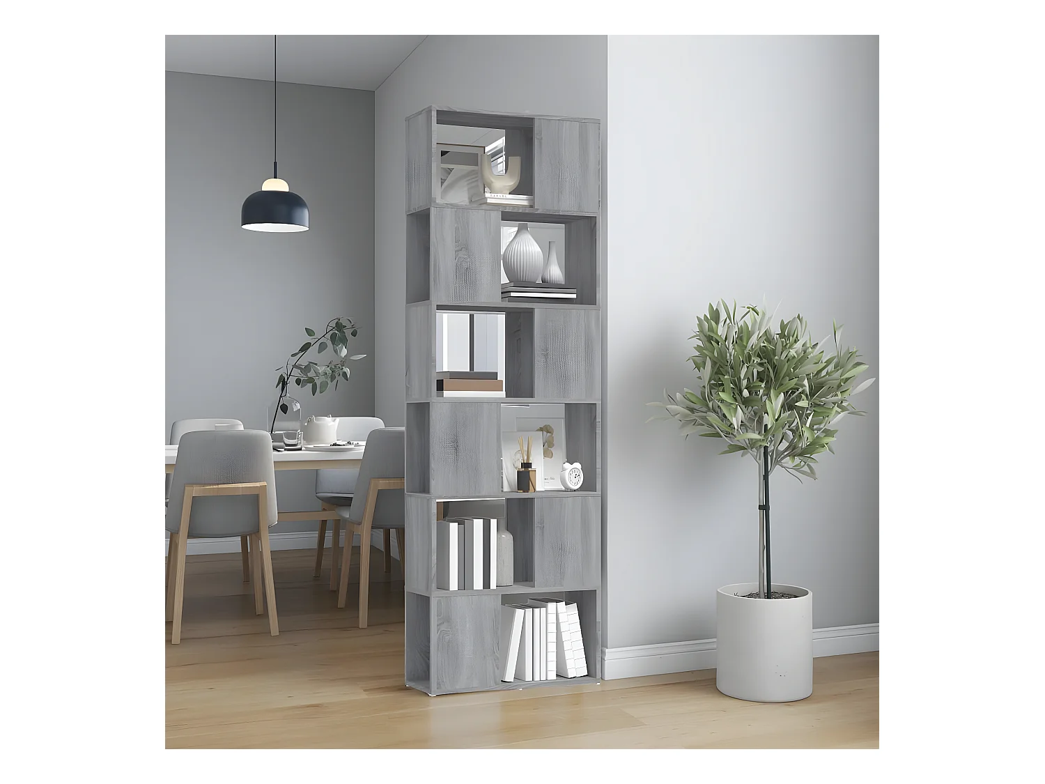 Bibliothèque/Séparateur de pièce Sonoma gris 60x24x186 cm