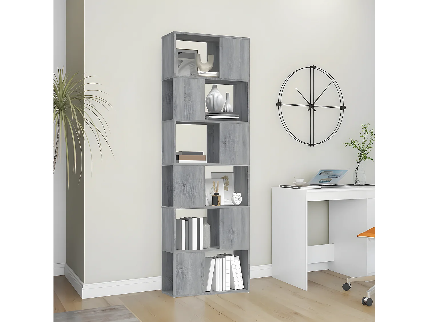 Bibliothèque/Séparateur de pièce Sonoma gris 60x24x186 cm
