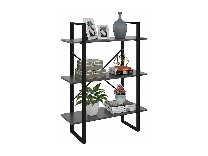 Estantería madera contrachapada gris 80x30x105 cm