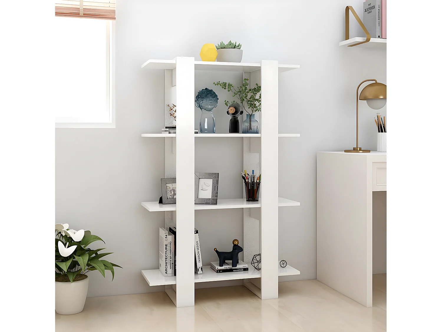 Bibliothèque/Séparateur de pièce Blanc 80x30x123,5 cm