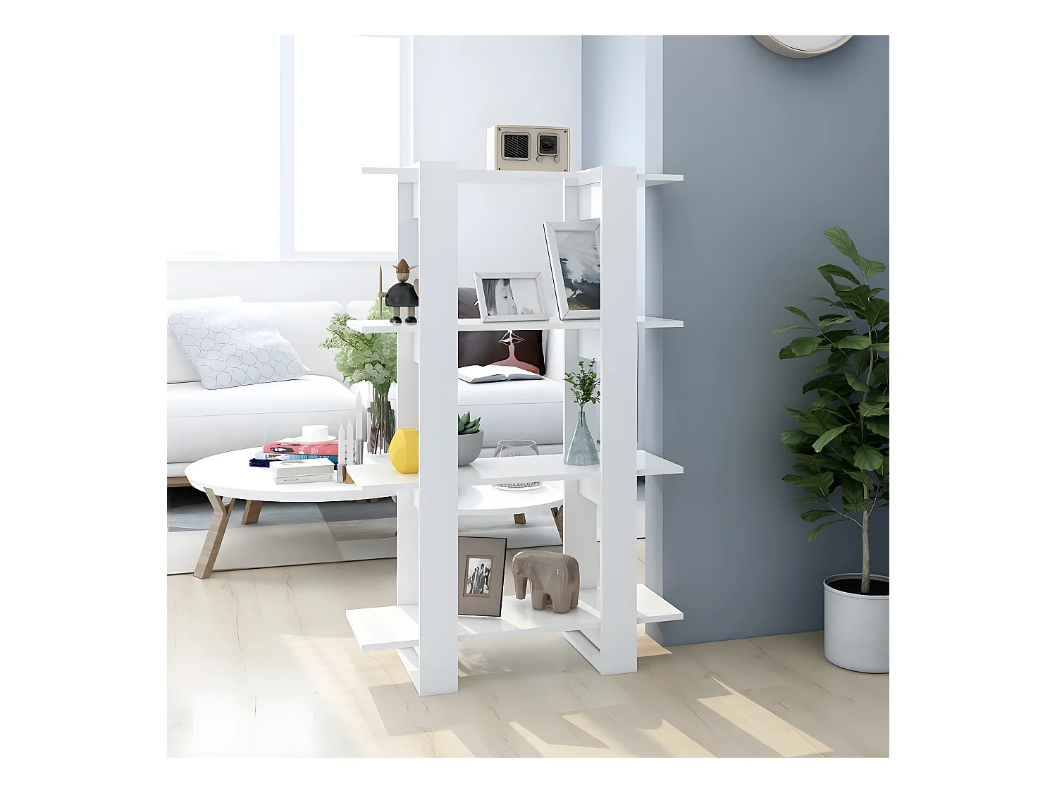 Bibliothèque/Séparateur de pièce Blanc 80x30x123,5 cm