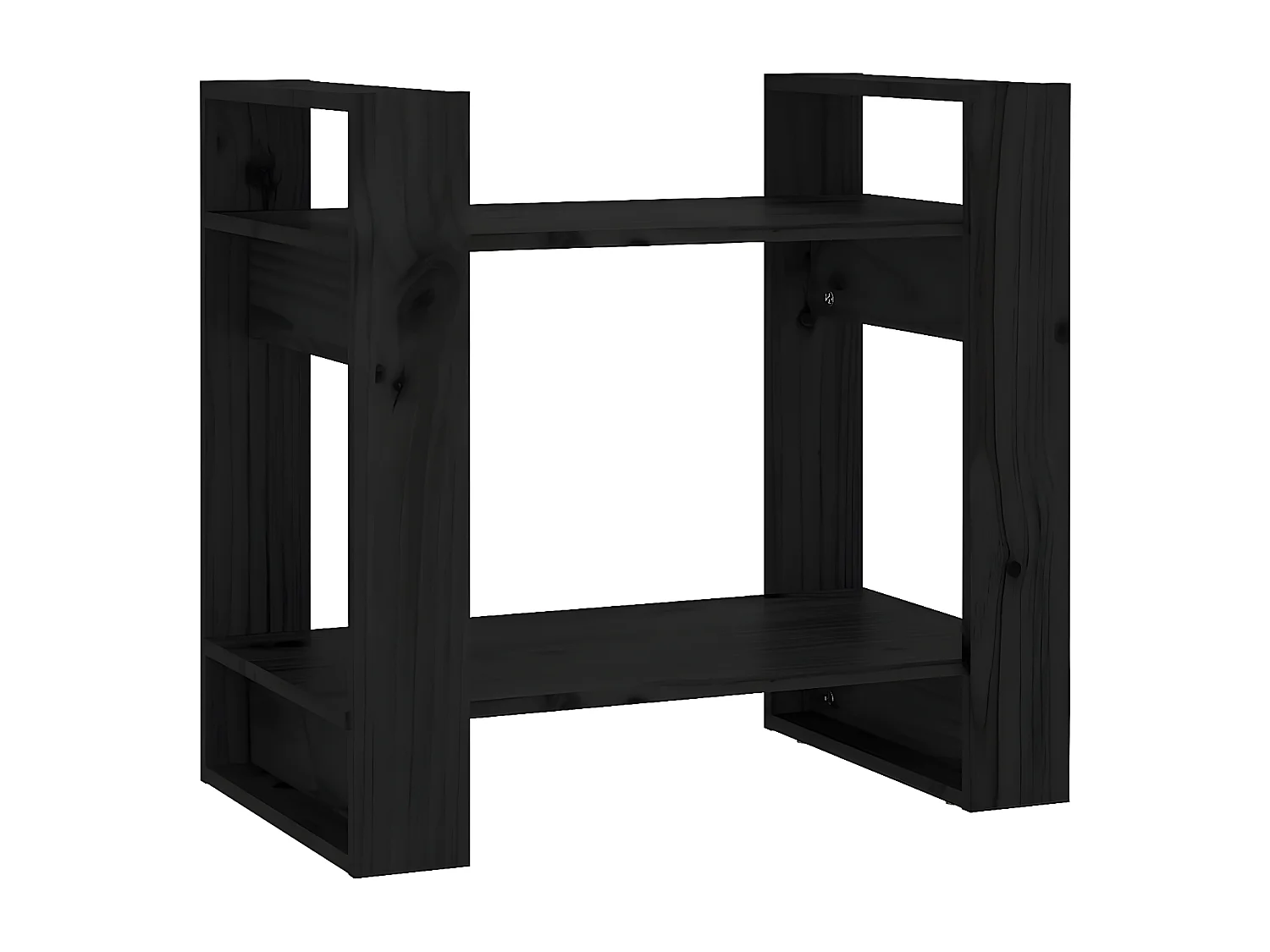 Bibliothèque/Séparateur de pièce Noir 60x35x57 cm Pin solide