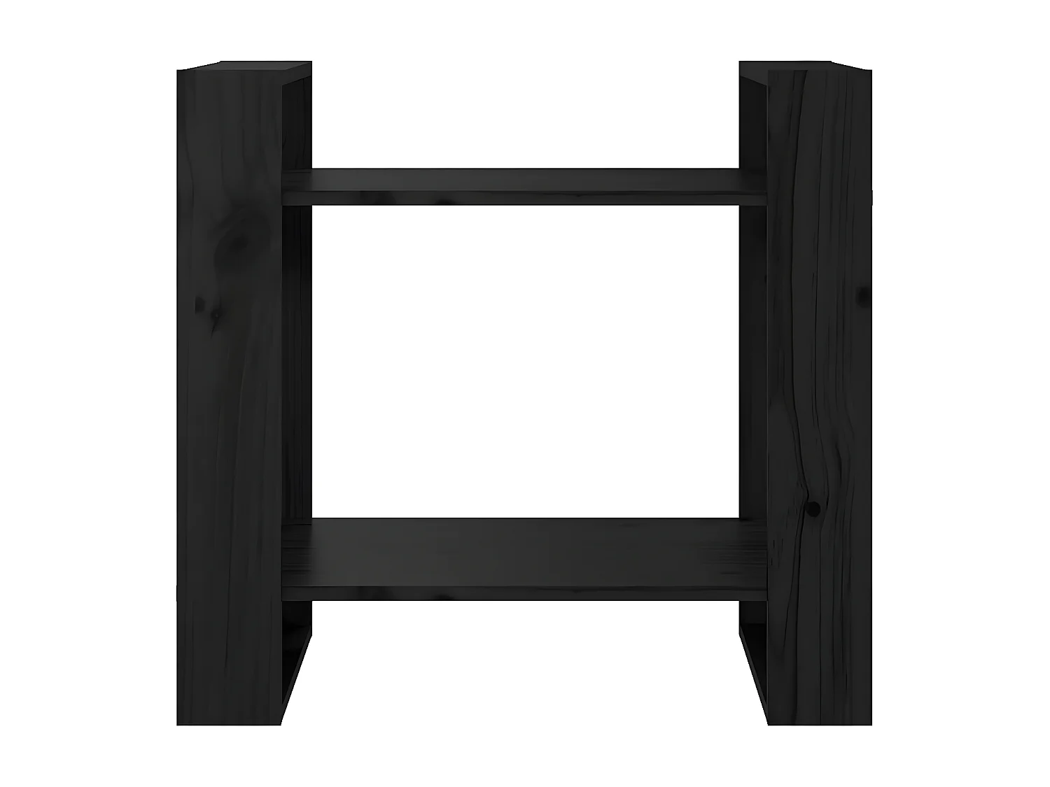 Bibliothèque/Séparateur de pièce Noir 60x35x57 cm Pin solide