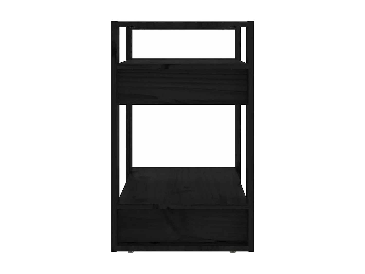 Bibliothèque/Séparateur de pièce Noir 60x35x57 cm Pin solide