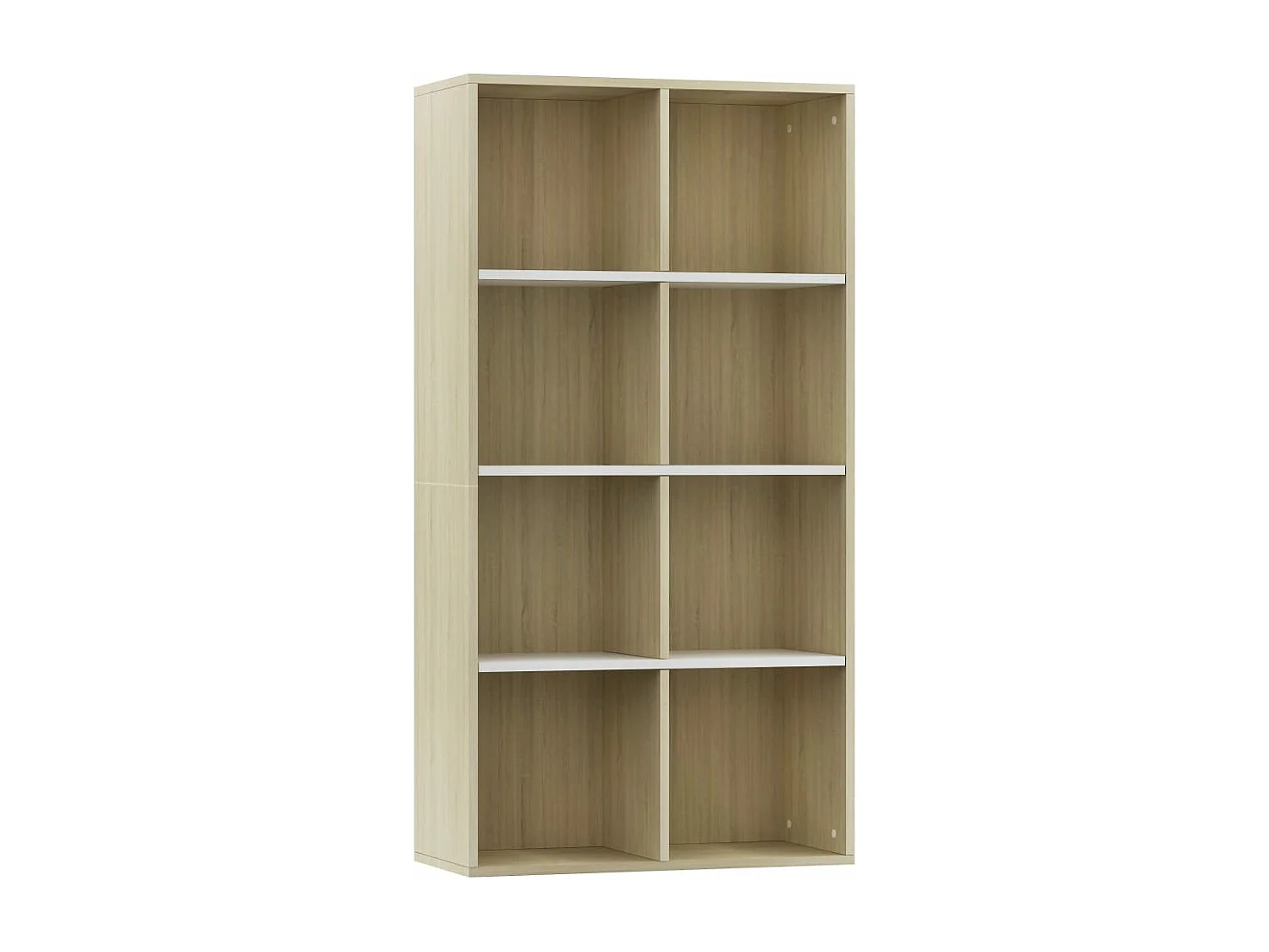 Estante/aparador 66x30x130cm contrapl. branco e carvalho sonoma