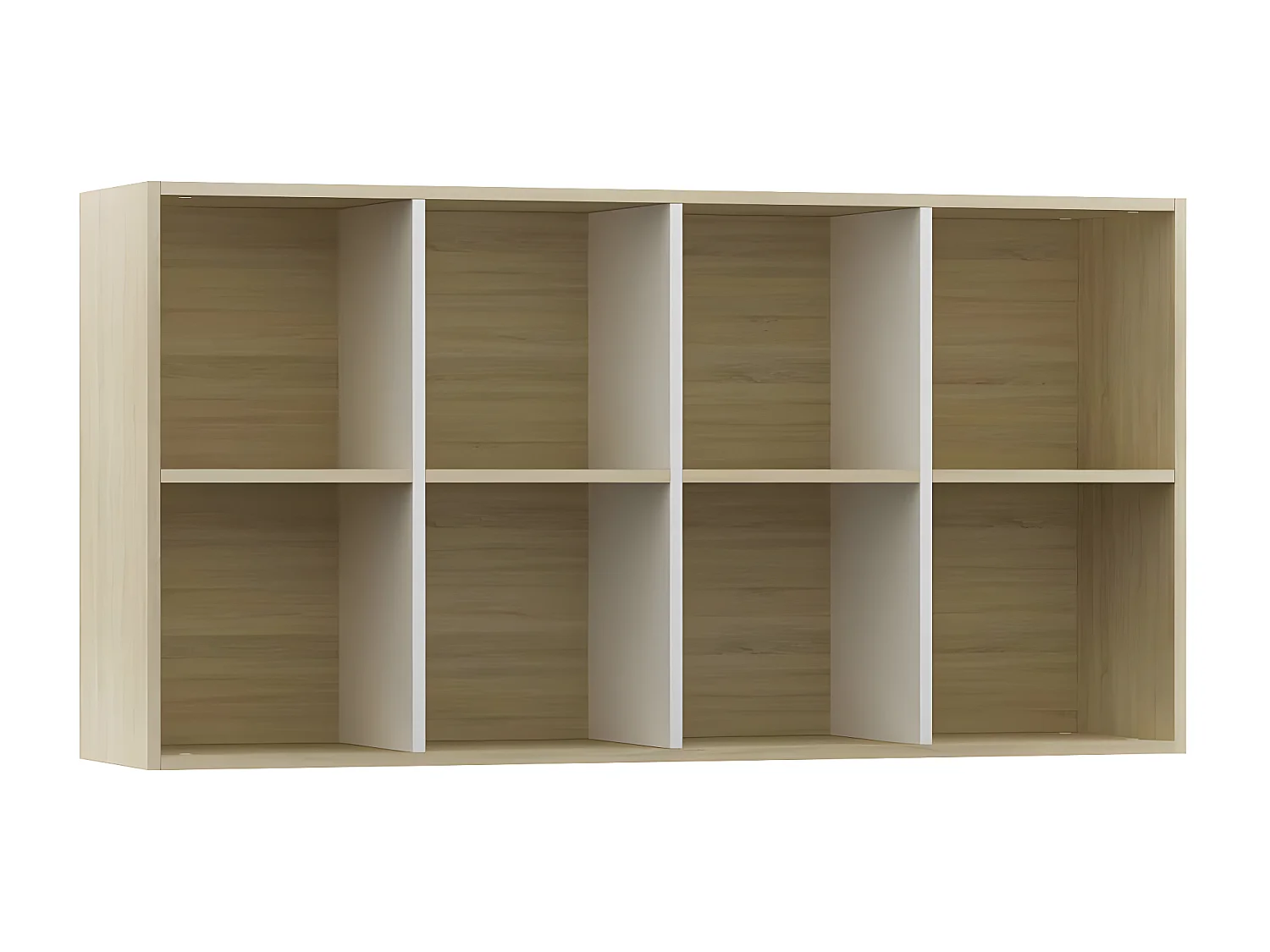 Estante/aparador 66x30x130cm contrapl. branco e carvalho sonoma