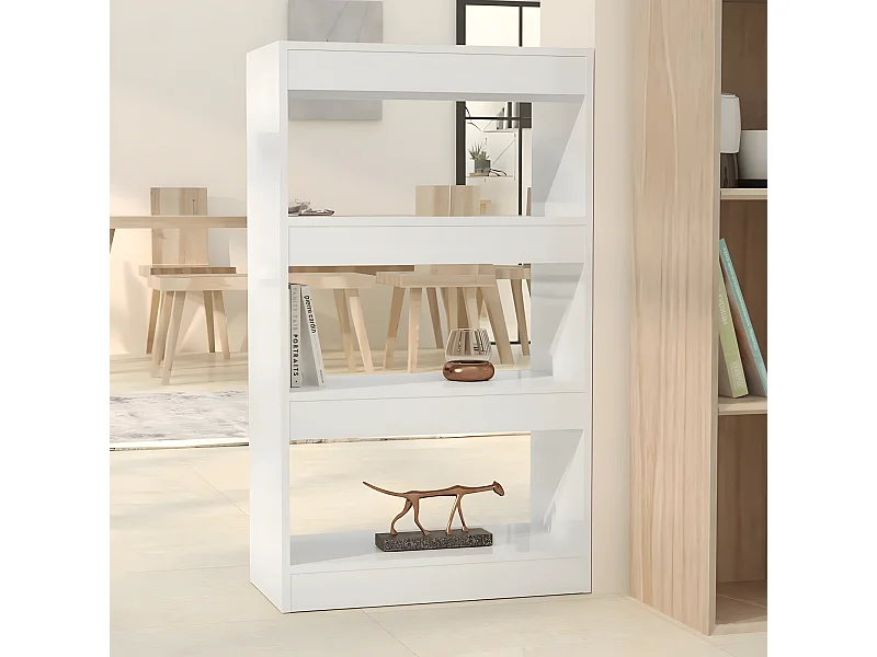 Bibliothèque/Séparateur de pièce Blanc brillant 60x30x103 cm