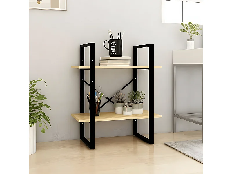 Estante com 2 prateleiras 60x30x70 cm pinho maciço