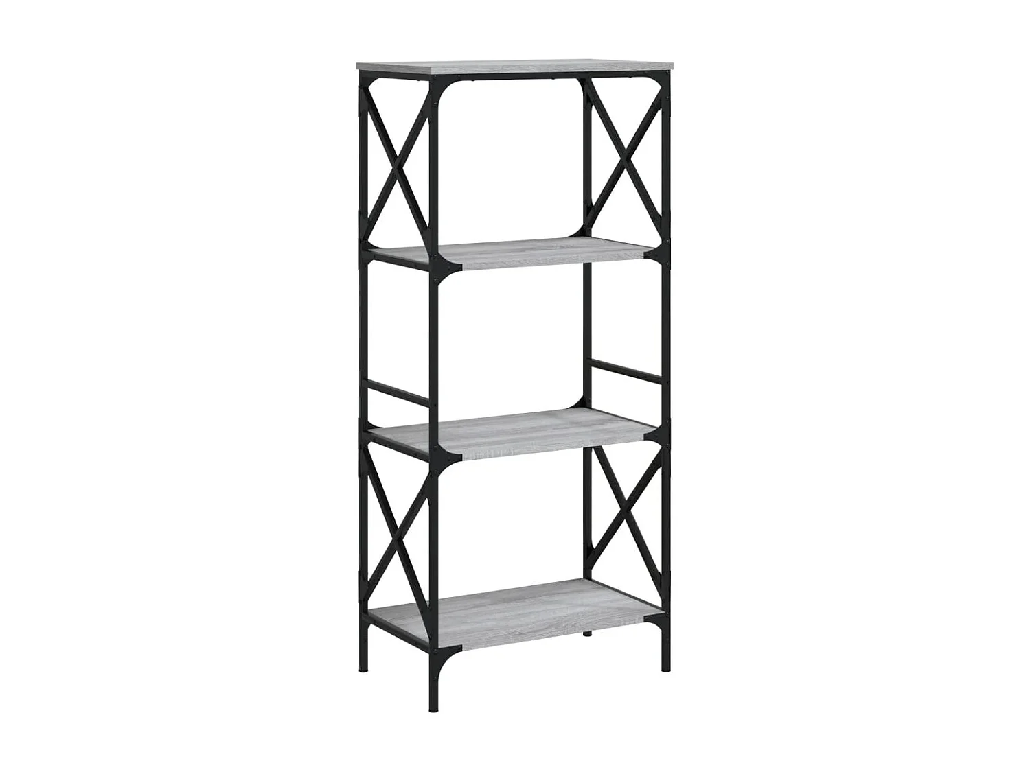 Librería 4 estantes madera ingeniería gris Sonoma 59x35x132 cm