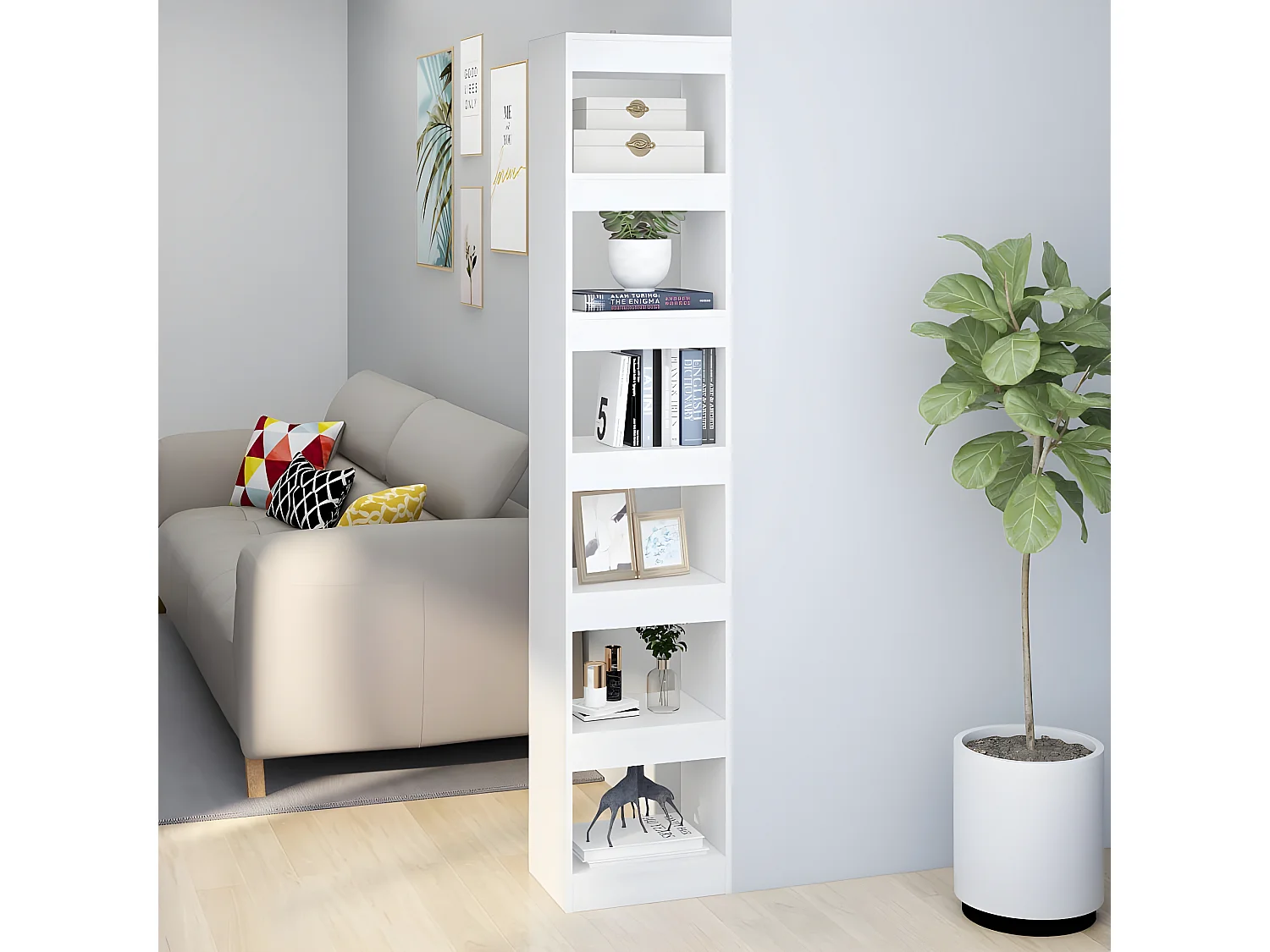 Bibliothèque/Séparateur de pièce Blanc 40x30x198 cm