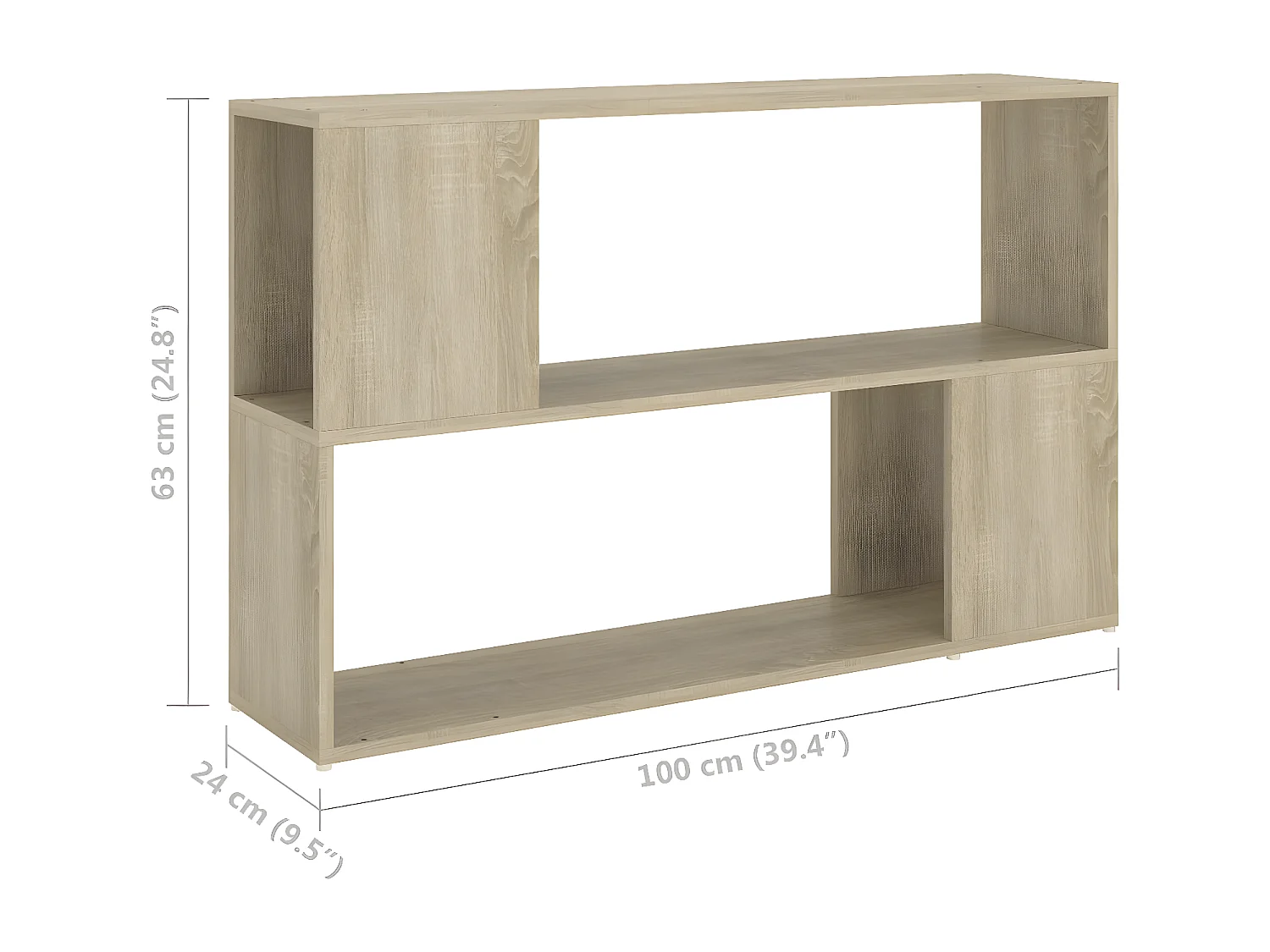 Bibliothèque Chêne Sonoma 100x24x63 cm Aggloméré