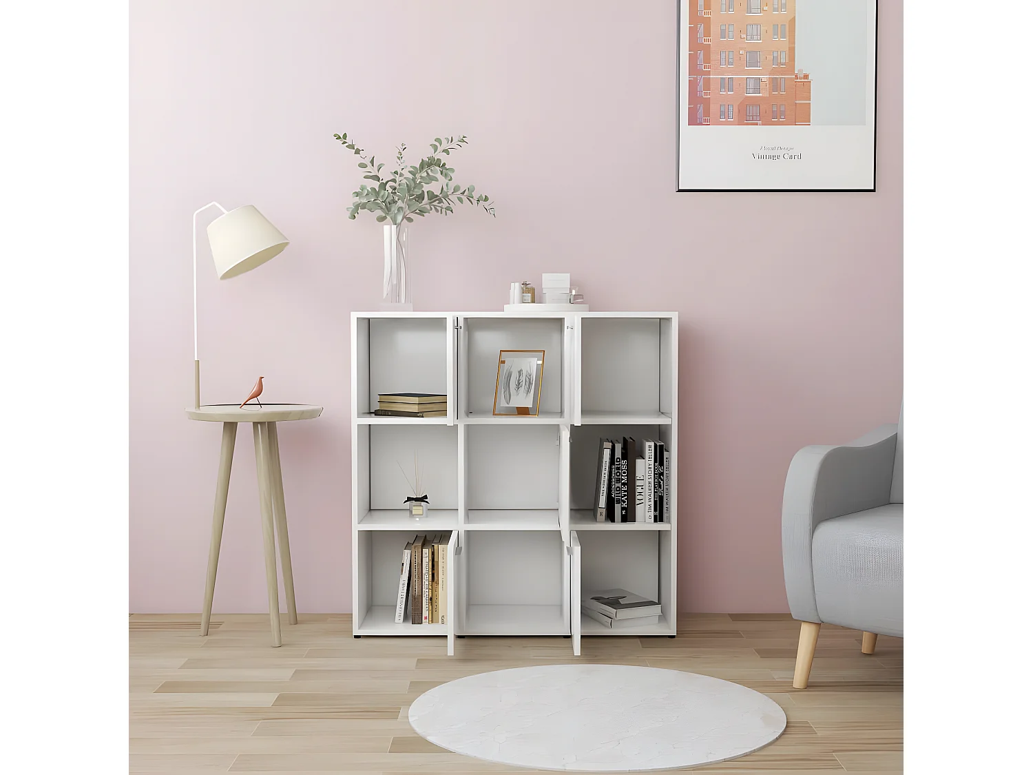 Estante 90x30x90 cm contraplacado branco