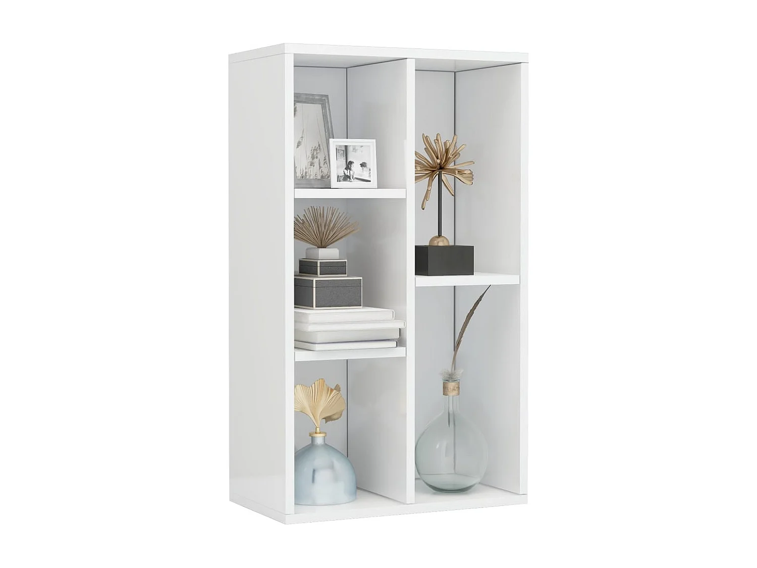 Estante/aparador 50x25x80 cm contraplacado branco brilhante