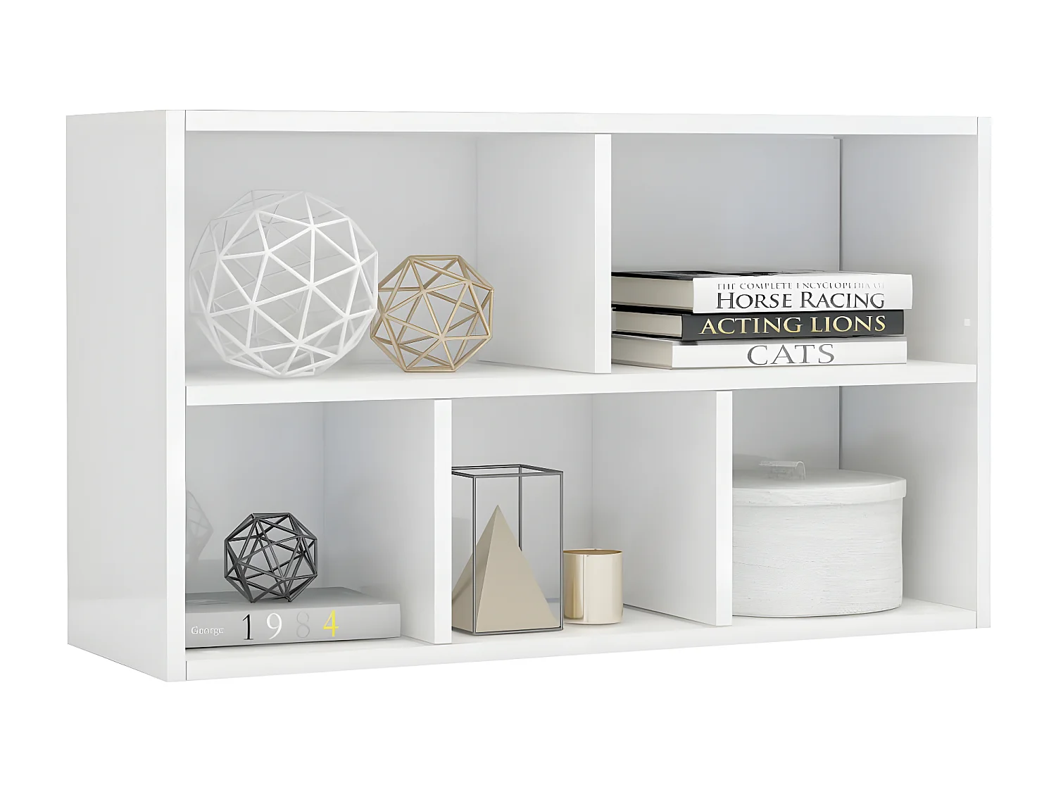 Estante/aparador 50x25x80 cm contraplacado branco brilhante