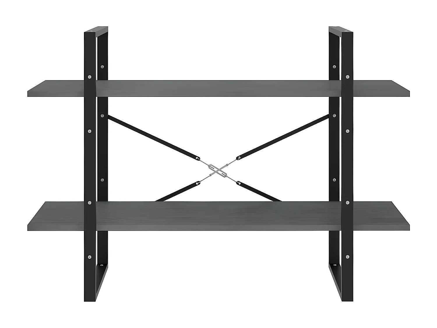 Boekenkastukkenmet 2 schappen 100x30x70 cm massief grenenhout grijs