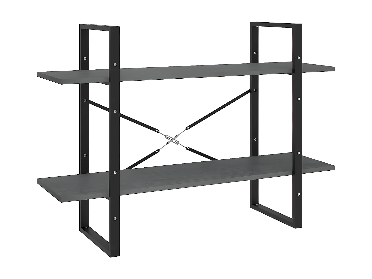 Boekenkastukkenmet 2 schappen 100x30x70 cm massief grenenhout grijs